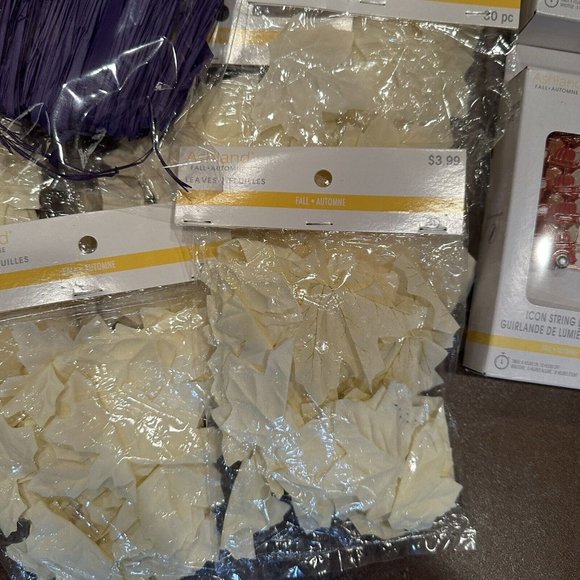 Mixed Lot of 14 Fall Halloween Decor Maple Leaves Raffia Truck String Lights - Picture 4 of 7